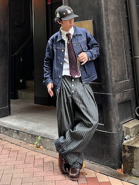 「アイテム（ネクタイ）」を使った、taiyoさん（メンズ・166cm）の秋コーディネート