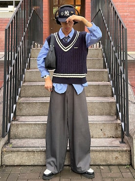 「G.H.BASS（ジーエイチバス）のアイテム（ローファー）」を使った、taiyoさん（メンズ・164cm）の秋コーディネート