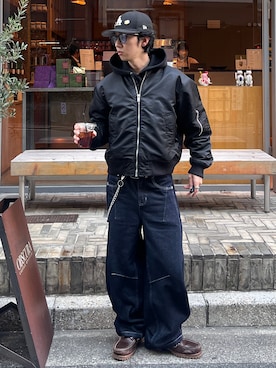 「アイテム（MA-1）」を使った、taiyoさん（メンズ・164cm）の秋コーディネート