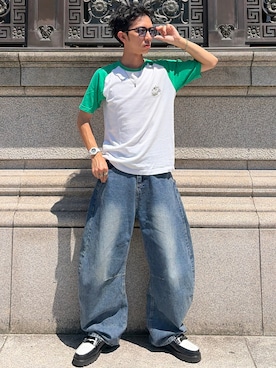 「SBG（エスビー）のインフルエンサー taiyo ×SBG オーバルシグネットリング（リング、シルバー系）」を使った、taiyoさん（メンズ・164cm）の夏コーディネート