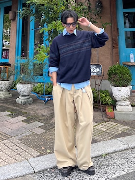 「アイテム（サングラス）」を使った、taiyoさん（メンズ・166cm）の秋コーディネート