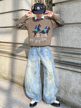 「G.H.BASS（ジーエイチバス）のG.H.BASS BA11510 BLACK&WHITE LARSON ラーソン ラバーソール（ローファー、ブラック系）」を使った、taiyoさん（メンズ・164cm）の春コーディネート