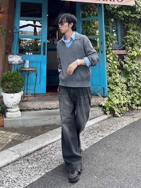 「アイテム（モカシン/デッキシューズ）」を使った、taiyoさん（メンズ・166cm）の秋コーディネート