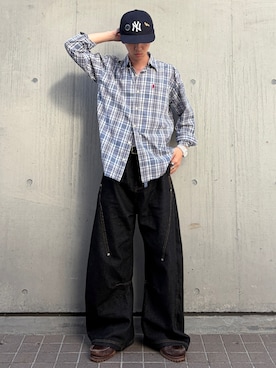 「YOLO（ヨーロ）のアイテム（デニムパンツ、ブルー系）」を使った、taiyoさん（メンズ・164cm）の春コーディネート