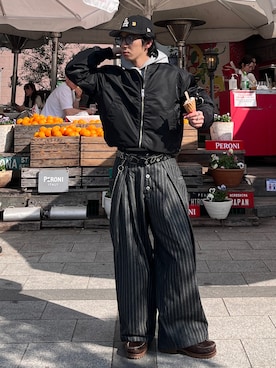 「アイテム（MA-1）」を使った、taiyoさん（メンズ・164cm）の秋コーディネート