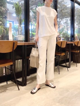 「シルバーサンダル」｜33aayさん（レディース・166cm）の夏コーディネート