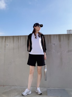 「アイテム（キャップ）」を使った、33aayさん（レディース・166cm）の夏コーディネート