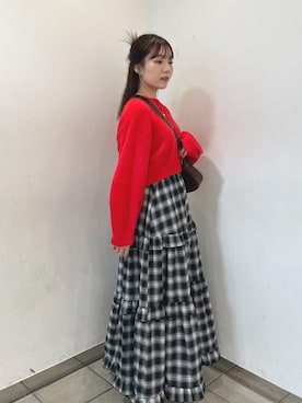 「袖ボリューム」｜「アイテム（スカート）」を使った、nanacoさん（レディース・162cm）の秋コーディネート
