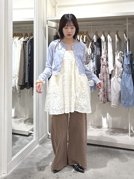 「w closet（ダブルクローゼット）のアイテム（Tシャツ/カットソー）」を使った、nanacoさん（レディース・162cm）の秋コーディネート
