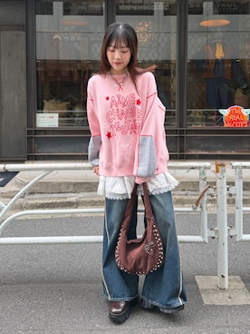 「ニット/セーター」｜「アイテム（シューズ）」を使った、nanacoさん（レディース・162cm）の冬コーディネート