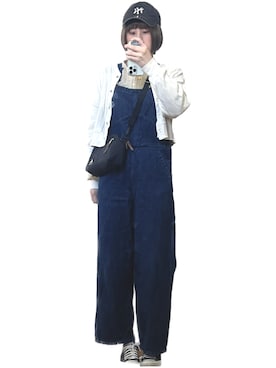 「グレゴリー」｜「アイテム（オールインワン・サロペット）」を使った、naaさん（レディース・165cm）の冬コーディネート