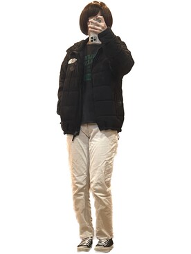 「ニコアンド」｜「アイテム（スウェット）」を使った、naaさん（レディース・165cm）の冬コーディネート