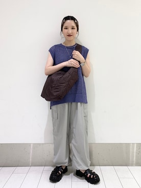 「アパレルスタッフ」｜「アイテム（アクセサリー）」を使った、ayakaさん（レディース・154cm）の夏コーディネート