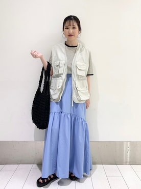「ローリーズファーム(LOWRYS FARM)」｜「アイテム（その他アウター）」を使った、ayakaさん（レディース・154cm）の春コーディネート