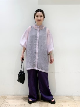 「アパレルスタッフ」｜「アイテム（アクセサリー）」を使った、ayakaさん（レディース・154cm）の夏コーディネート