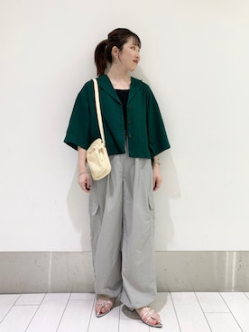 「アパレルスタッフ」｜「アイテム（サンダル）」を使った、ayakaさん（レディース・154cm）の夏コーディネート