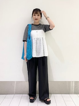 「アパレルスタッフ」｜「アイテム（サンダル）」を使った、ayakaさん（レディース・154cm）の夏コーディネート