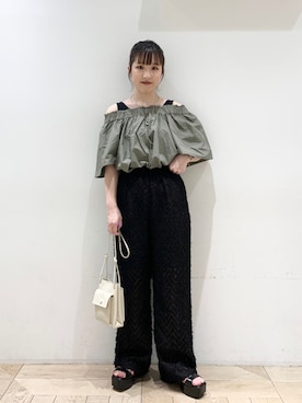 「アパレルスタッフ」｜「アイテム（アクセサリー）」を使った、ayakaさん（レディース・154cm）の夏コーディネート