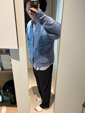 「MUJI Labo（ムジラボ）のアイテム」を使った、Steven Chanさん（メンズ・180cm）の冬コーディネート