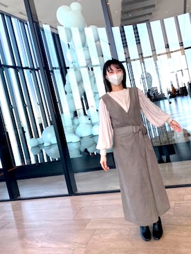 「LOWRYS FARM（ローリーズファーム）のストレッチヒールブーツ　851418（ブーツ）」を使った、kanayan0228さん（レディース・158cm）の冬コーディネート