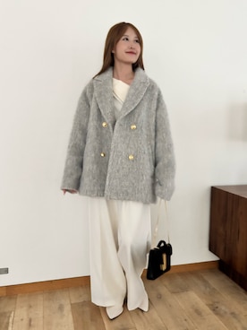 「アイテム（ピーコート）」を使った、MIKIさん（レディース・153cm）の秋コーディネート