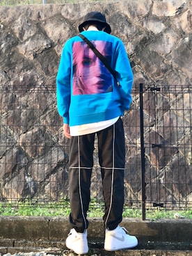 「OY（オーワイ）のアイテム（パンツ）」を使った、梗さん（メンズ・170cm）の春コーディネート