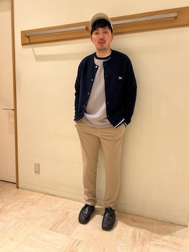 「アイテム（カーディガン/ボレロ）」を使った、kazuさん（メンズ・171cm）の冬コーディネート