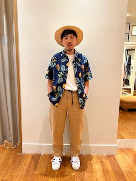 「アイテム（ハット）」を使った、kazuさん（メンズ・171cm）の夏コーディネート