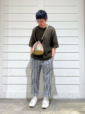 「PENDLETON（ペンドルトン）のアイテム（ショルダーバッグ）」を使った、kazuさん（メンズ・171cm）の春コーディネート