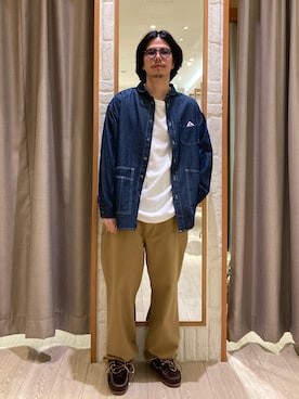 「GOOD ROCK SPEED（グッドロックスピード）の【GOOD ROCK SPEED/グッドロックスピード】別注ロンT バンド バンT（Tシャツ/カットソー）」を使った、miyazakiさん（メンズ・171cm）の秋コーディネート