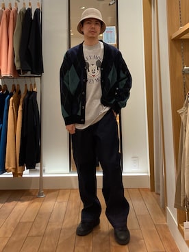「GLOSTER（グロスター）のアイテム（帽子）」を使った、miyazakitakuroさん（メンズ・171cm）の春コーディネート