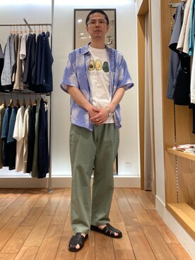 「GLOSTER（グロスター）のアイテム（シューズ）」を使った、miyazakiさん（メンズ・171cm）の夏コーディネート