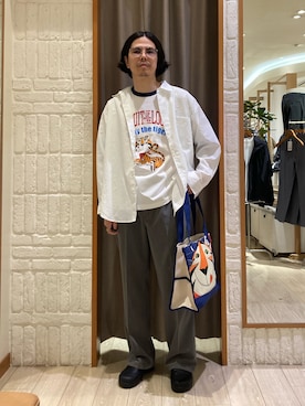 「GLOSTER（グロスター）のアイテム」を使った、miyazakiさん（メンズ・171cm）の春コーディネート