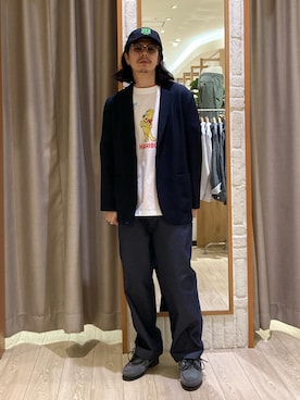 「GLOSTER（グロスター）のアイテム（ジャケット/アウター）」を使った、miyazakitakuroさん（メンズ・171cm）の春コーディネート