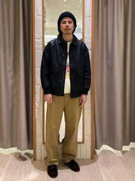 「GLOSTER（グロスター）のアイテム（ブルゾン）」を使った、miyazakitakuroさん（メンズ・171cm）の秋コーディネート