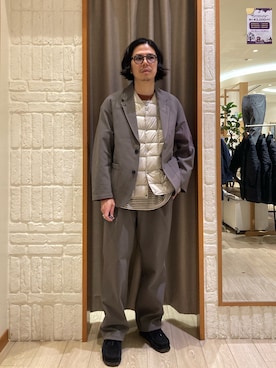 「アイテム（ダウンベスト）」を使った、miyazakiさん（メンズ・171cm）の秋コーディネート