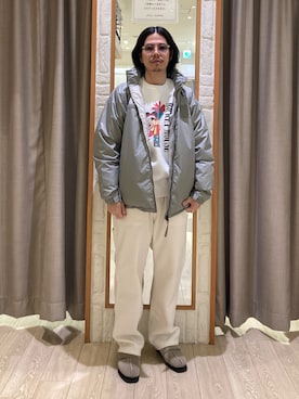 「TAION（タイオン）のアイテム（ダウンジャケット/コート）」を使った、miyazakitakuroさん（メンズ・171cm）の冬コーディネート