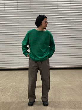 「GLOSTER（グロスター）のアイテム（トップス）」を使った、miyazakiさん（メンズ・171cm）の秋コーディネート