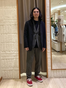 「GLOSTER（グロスター）のアイテム（パンツ）」を使った、miyazakiさん（メンズ・171cm）の春コーディネート