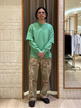 「GLOSTER（グロスター）のアイテム（トップス）」を使った、miyazakiさん（メンズ・171cm）の秋コーディネート