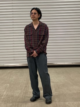 「GLOSTER（グロスター）のアイテム（トップス）」を使った、miyazakiさん（メンズ・171cm）の秋コーディネート