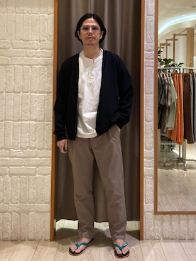 「GLOSTER（グロスター）のアイテム（トップス）」を使った、miyazakiさん（メンズ・171cm）の秋コーディネート