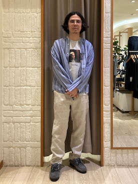 「GLOSTER（グロスター）のアイテム（パンツ）」を使った、miyazakiさん（メンズ・171cm）の春コーディネート