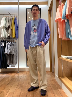 「GLOSTER（グロスター）のアイテム（シューズ）」を使った、miyazakiさん（メンズ・171cm）の夏コーディネート