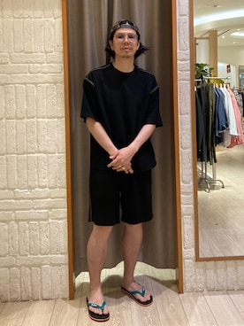 「GLOSTER（グロスター）のアイテム（トップス）」を使った、miyazakiさん（メンズ・171cm）の夏コーディネート
