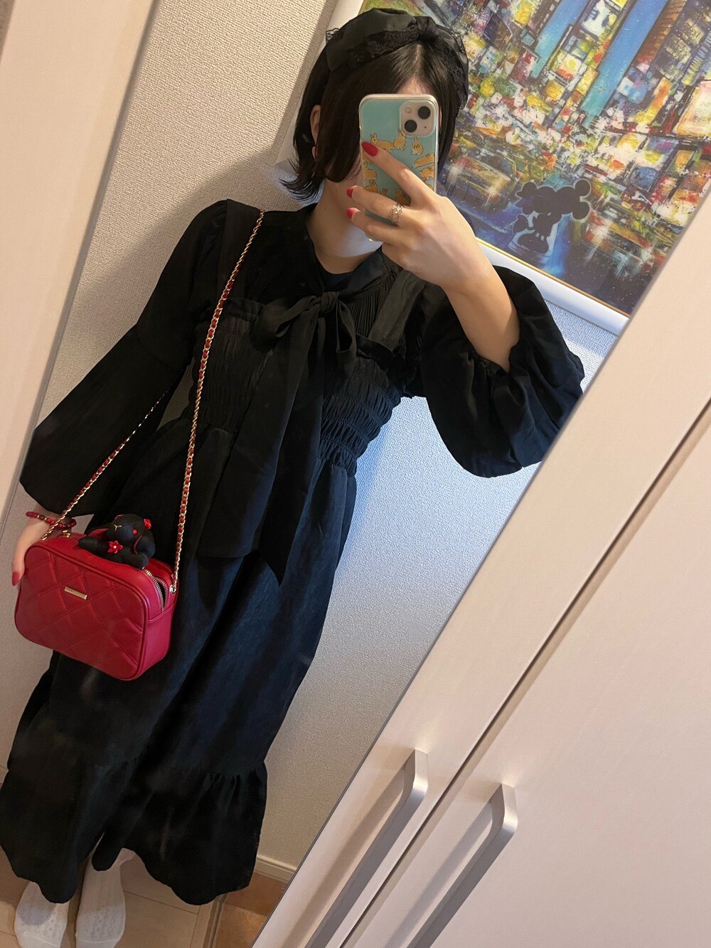 「Availのアイテム（ワンピース/ドレス、ブラック系）」を使った、bitansansuiさん（骨格ナチュラル・レディース・162cm）の秋コーディネートの1枚目の写真