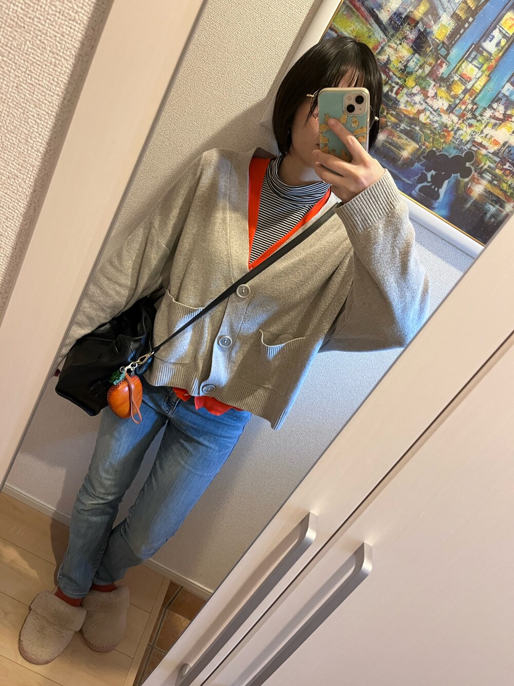 「H&Mのアイテム（カーディガン/ボレロ、グレー系）」を使った、bitansansuiさん（レディース・162cm）の春コーディネートの1枚目の写真