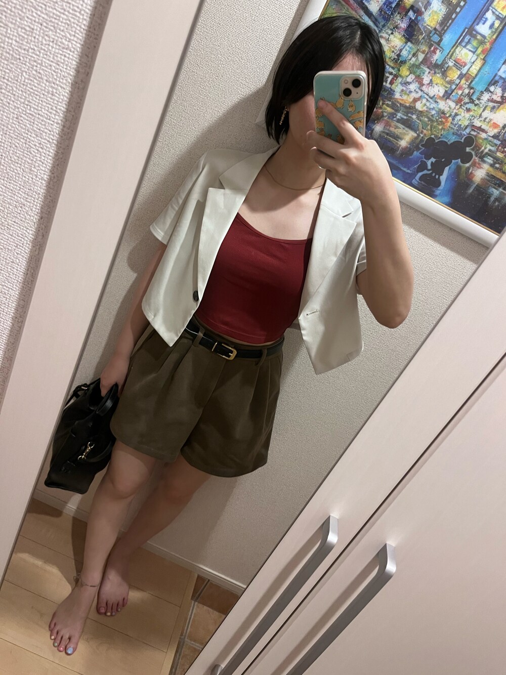「SHEINのアイテム（パンツ、ブラウン系）」を使った、bitansansuiさん（骨格ナチュラル・レディース・162cm）の秋コーディネートの1枚目の写真