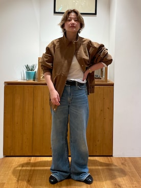 「Ungrid（アングリッド）のアイテム（ブルゾン）」を使った、工藤李奈さん（レディース・159cm）の秋コーディネート