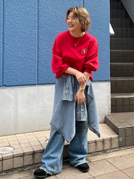 「Ungrid（アングリッド）のアイテム（シャツ/ブラウス）」を使った、工藤李奈さん（レディース・159cm）の秋コーディネート